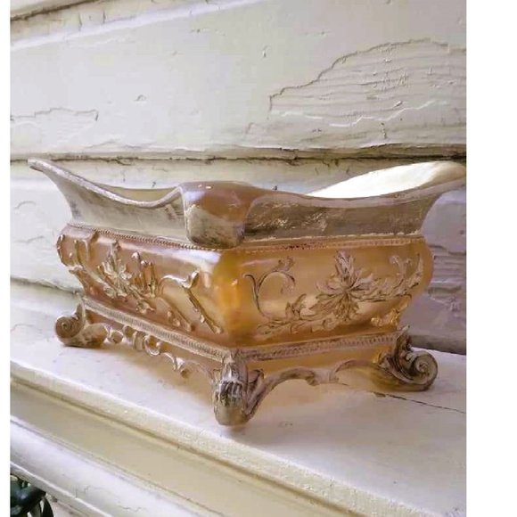 Vintage Baroque Translucent Lucite Acrylic Resin Scroll Footed Serving Dish - Picture 3 of 13